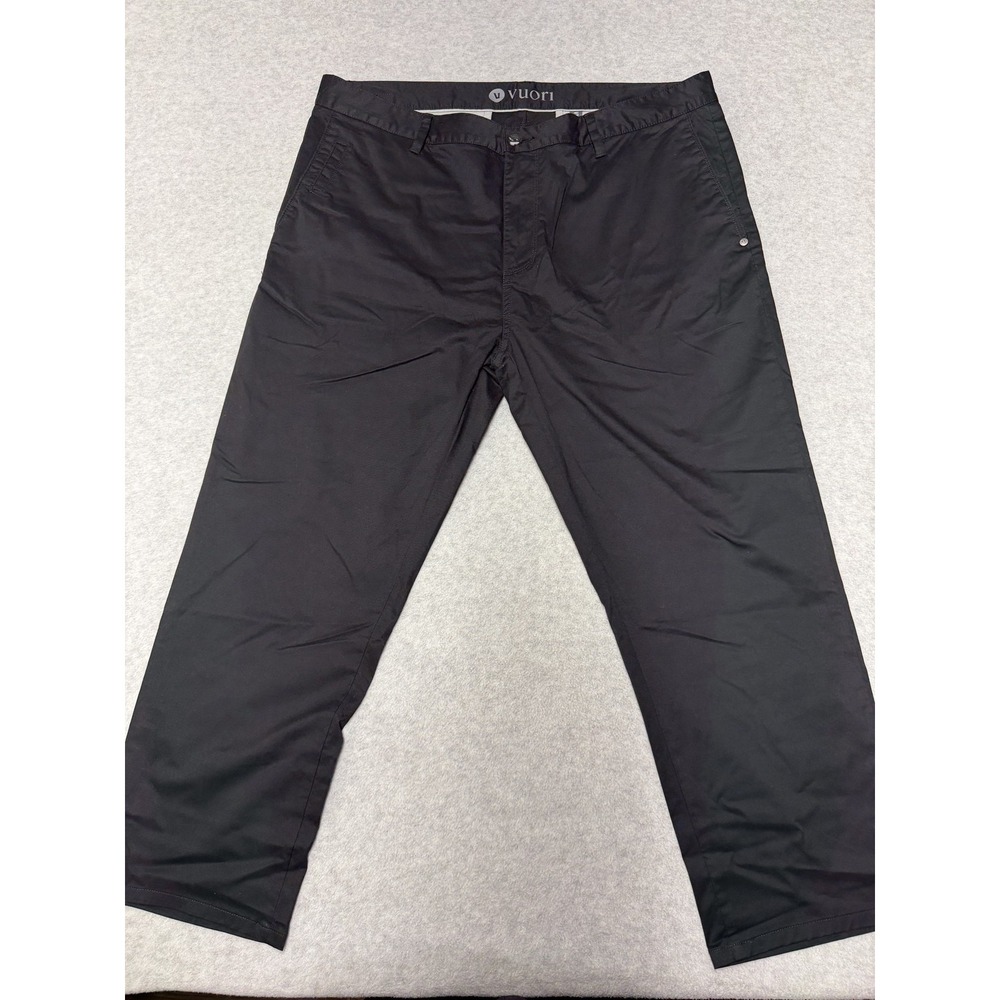 Vuori Pants Mens 38x26 Black Chino Stretch Casual Cotton Straight Leg Twill